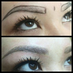 before and after woman eyebrows transformed and enhancing her natural beauty with precision and style