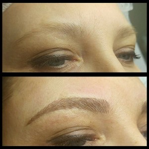 woman have made perfect eyebrow shape